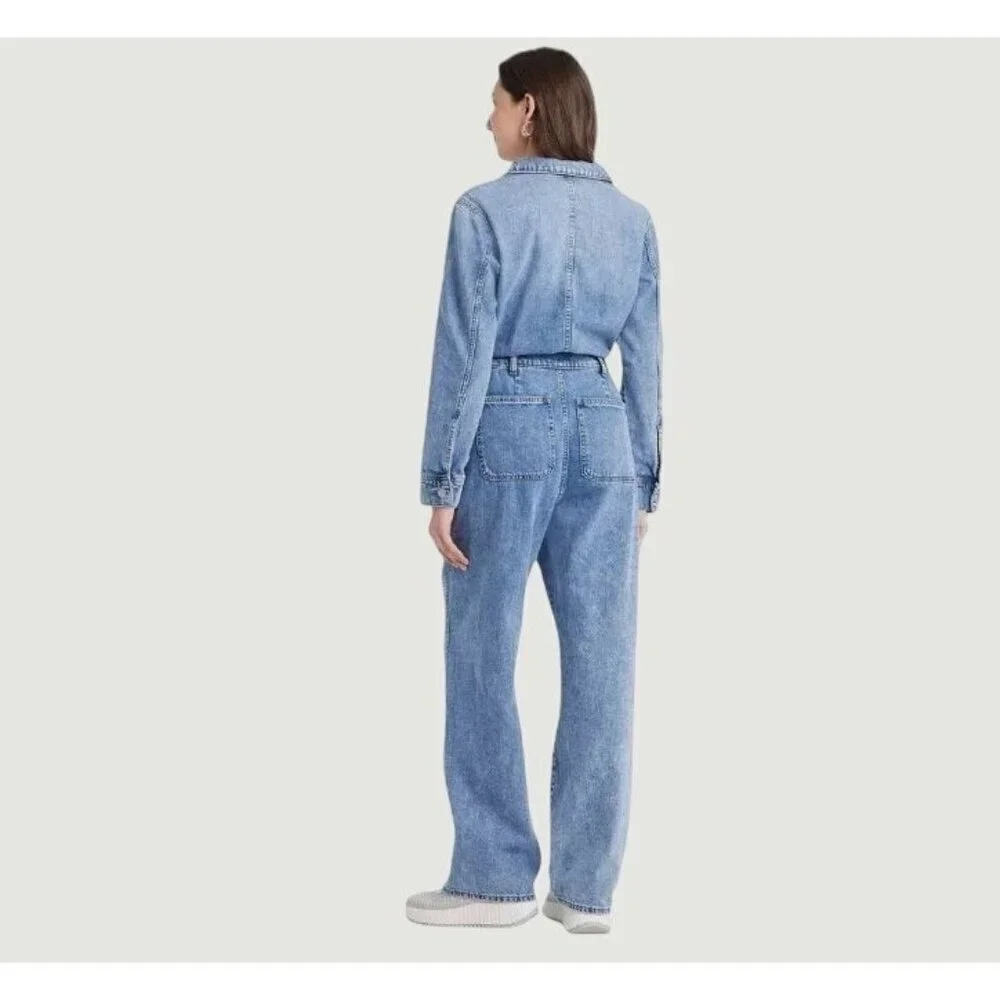 NEW Women's 12 Long Sleeve Utility Baggy Denim Jumpsuit Universal Thread J914